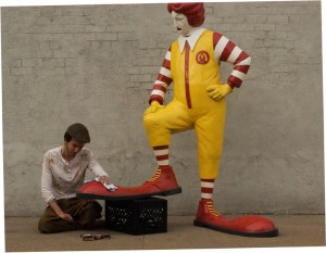 "Shoeshine" by Banksy. (Banksyny.com)