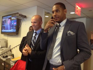 Carmelo Anthony and his former mentor, Jason Kidd, at BGC Partners' Charity Day.