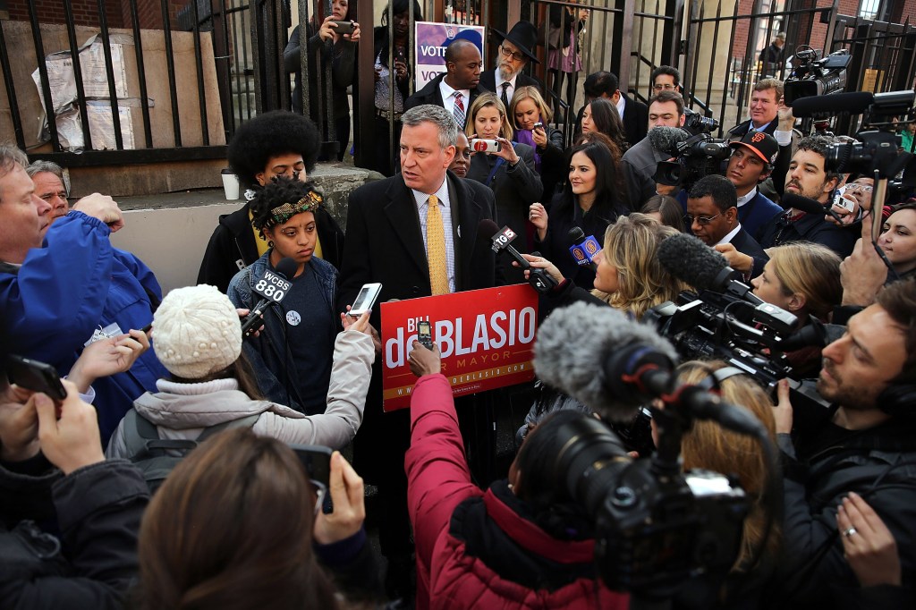 New York City Mayoral Candidate Bill De Blasio Casts His Vote