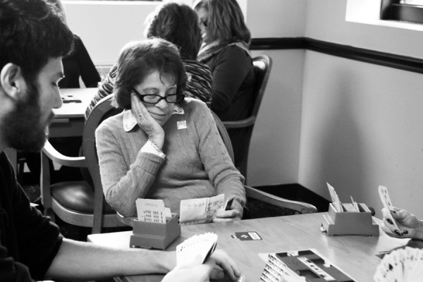 Gail Greenberg at the Honors Bridge Club. (Photo by Amanda Lea Perez)