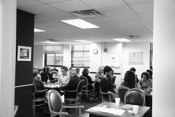 The scene at the Honors Bridge Club on a recent weekday afternoon. (Photo by Amanda Lea Perez)