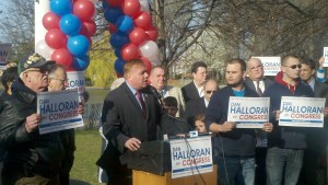 Dan Halloran announcing a failed congressional campaign last year.