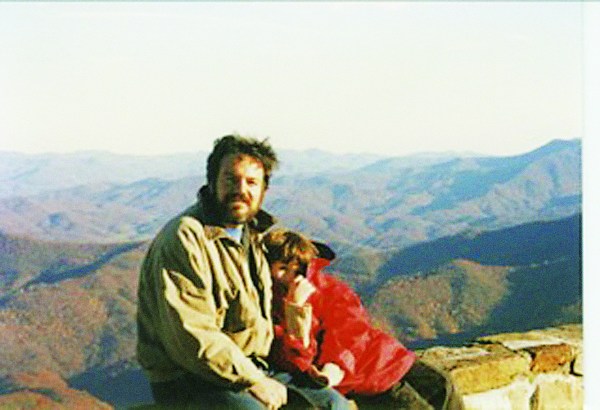 The author and his father, very far from indoor plumbing.