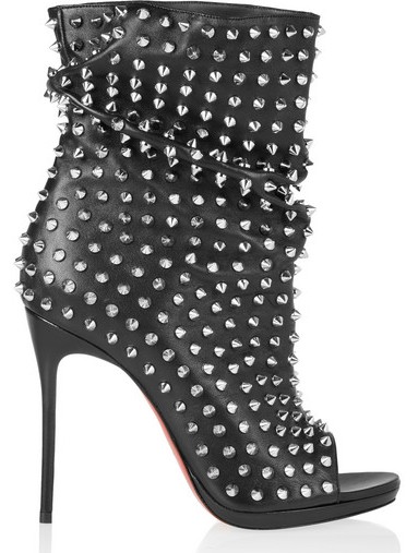 Christian Louboutin: Guerilla 120 studded leather ankle boots in black