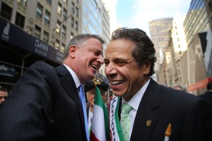Bill de Blasio and Andrew Cuomo. (Photo: Spencer Platt/Getty)