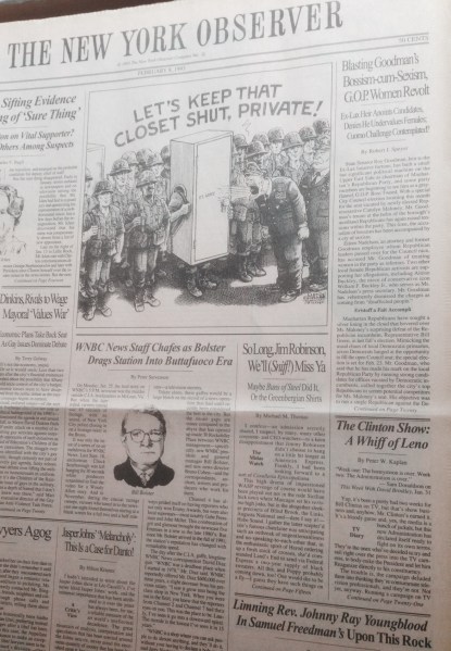 The Nov. 23, 1993 cover of The New York Observer.