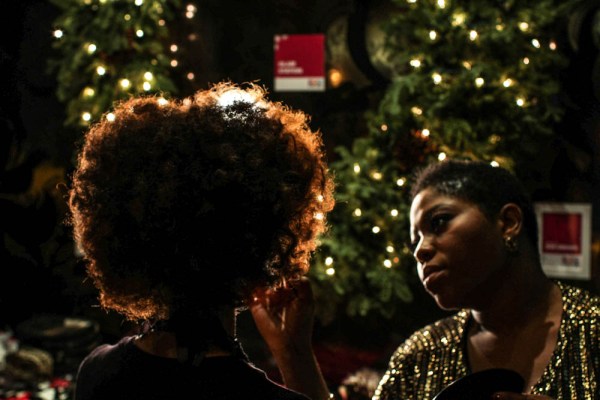 Makeup artist Dre Brown at Curly Girl Collective's event last Thursday.