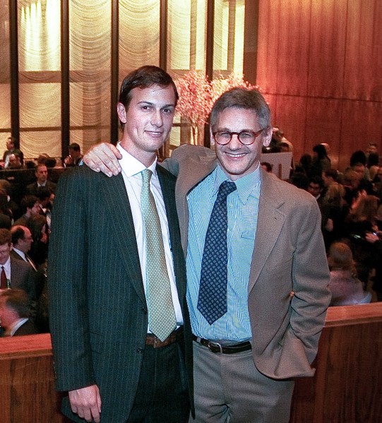 Peter Kaplan and Jared Kushner, celebrating the 25th Anniversary of the paper at The Four Seasons, March 2013. (Photo courtesy of The New York Observer)