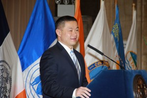 John Liu delivering his final State of the City address as comptroller. (Photo: Comptroller's Office_