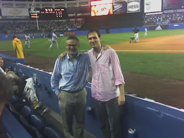 Editor and publisher, soaked at Yankee Stadium, fall 2006. (Photo courtesy of The New York Observer)