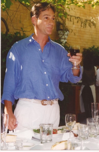 Vince Pravata, ever the 'cool uncle,' celebrates his 50th birthday with a toast. (Photo courtesy of Bill Janovitz)