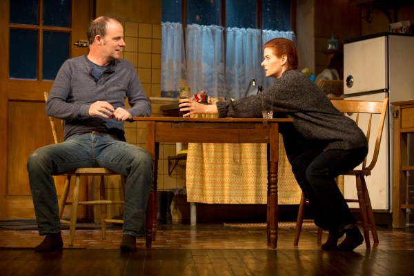 Brian F. O’Byrne and Debra Messing in Outside Mullingar. (Photo by Joan Marcus)