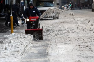 Snow removal in Manhattan last week. (Photo: Getty)
