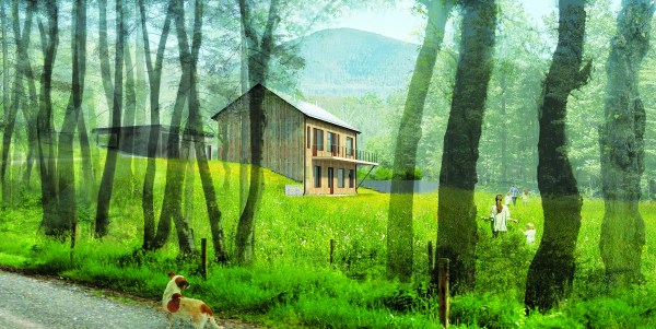 A rendering of Hudson Woods. (Lang Architecture)
