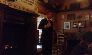 Michael Grimm addressing the Brooklyn Young Republican Club.