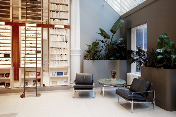 Bookshelf display at Warby Parker (photo courtesy of Warby Parker)