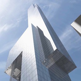 A rendering of the planned tower at 217 W. 57th Street.