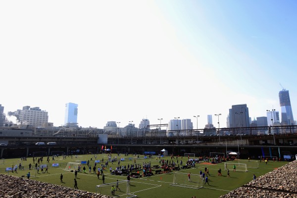 Tribeca/NYFEST Soccer Day during the 2012 Tribeca Film Festival at Pier 40. (Photo via Getty Images)