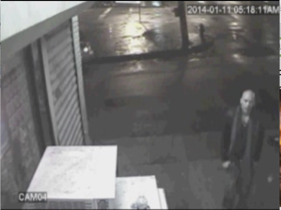 The January assailant leaves the scene after cutting a line and a face.