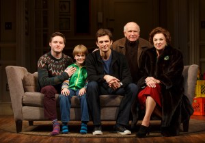Bobby Steggert, Grayson Taylor, Frederick Weller, Terrence McNally and Tyne Daly, from left. (Photo by Joan Marcus)