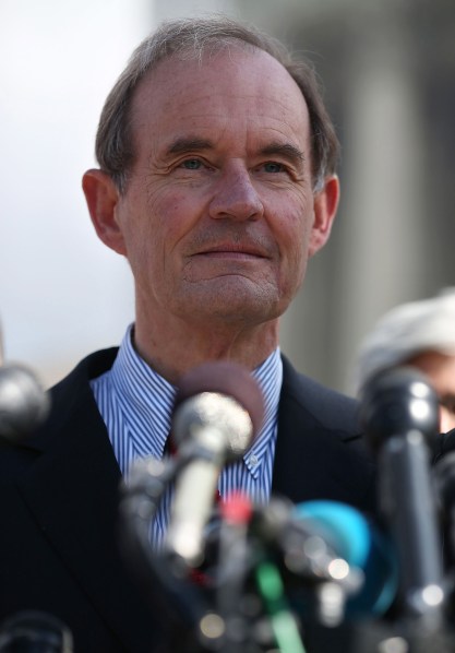 David Boies talks to the media after oral arguments at the U.S. Supreme Court, on March 26, 2013 in Washington, DC. (Photo via Getty Images)