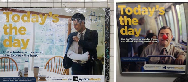 Left photo via New York Shitty; right photo by Mark Duffy.