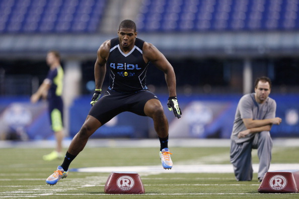 Michael Sam is focusing on his training as the NFL Draft quickly approaches. (Photo by Joe Robbins/Getty Images)