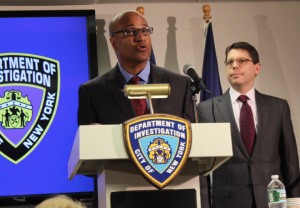 Philip Eure and DOI Commissioner Mark Peters at today's press conference. 