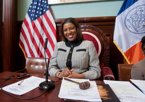 Public Advocate Tish James during a Januaryy council meeting. (Photo: Official NYC Council/William Alatriste.) 
