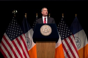 Mayor Bill de Blasio at his State of the City address. (Photo: NYC Mayor's Office)