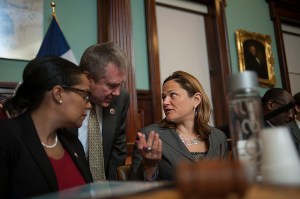 Council Speaker Melissa Mark-Viverito with two members of the Progressive Caucus. (Photo: NYC Council/William Alatriste)