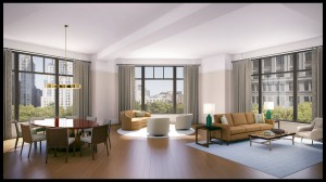 An interior rendering of 10 Madison Square Park.