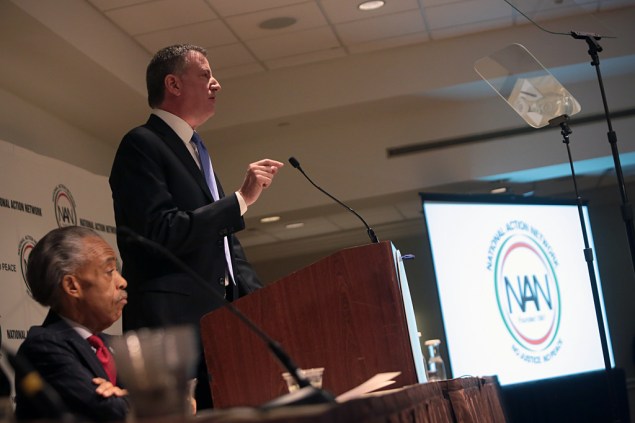 Mayor Bill de Blasio speaking at the NAN convention today. (Photo: Ed Reed for the Office of Mayor Bill de Blasio)