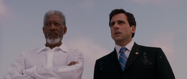 Morgan Freeman, left, and Steve Carrell in Evan Almighty.