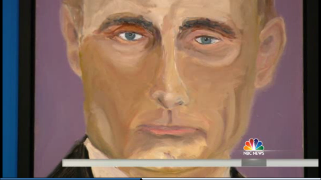 George W. Bush's painting of Russian President Vladimir Putin. (screengrab: NBC)