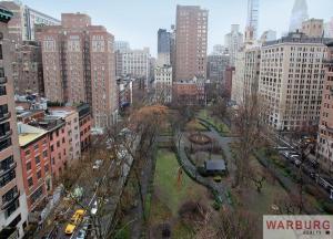 The couple's new view of Gramercy Park.