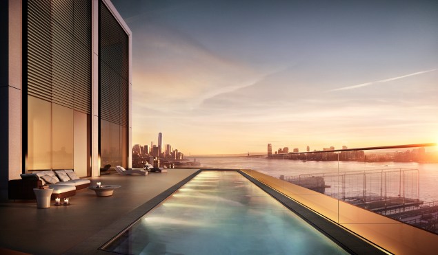 The penthouse roof pool is 61-feet long.