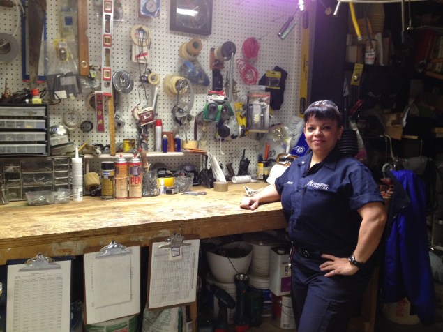 Ms. Alicea at her work table.