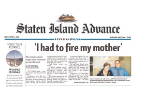 Today's Staten Island Advance.