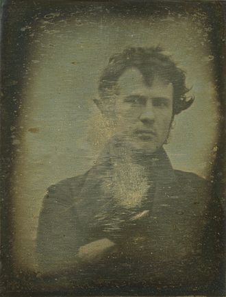The first selfie ever, by Robert Cornelius, daguerreotype, 1839  (Library of Congress.