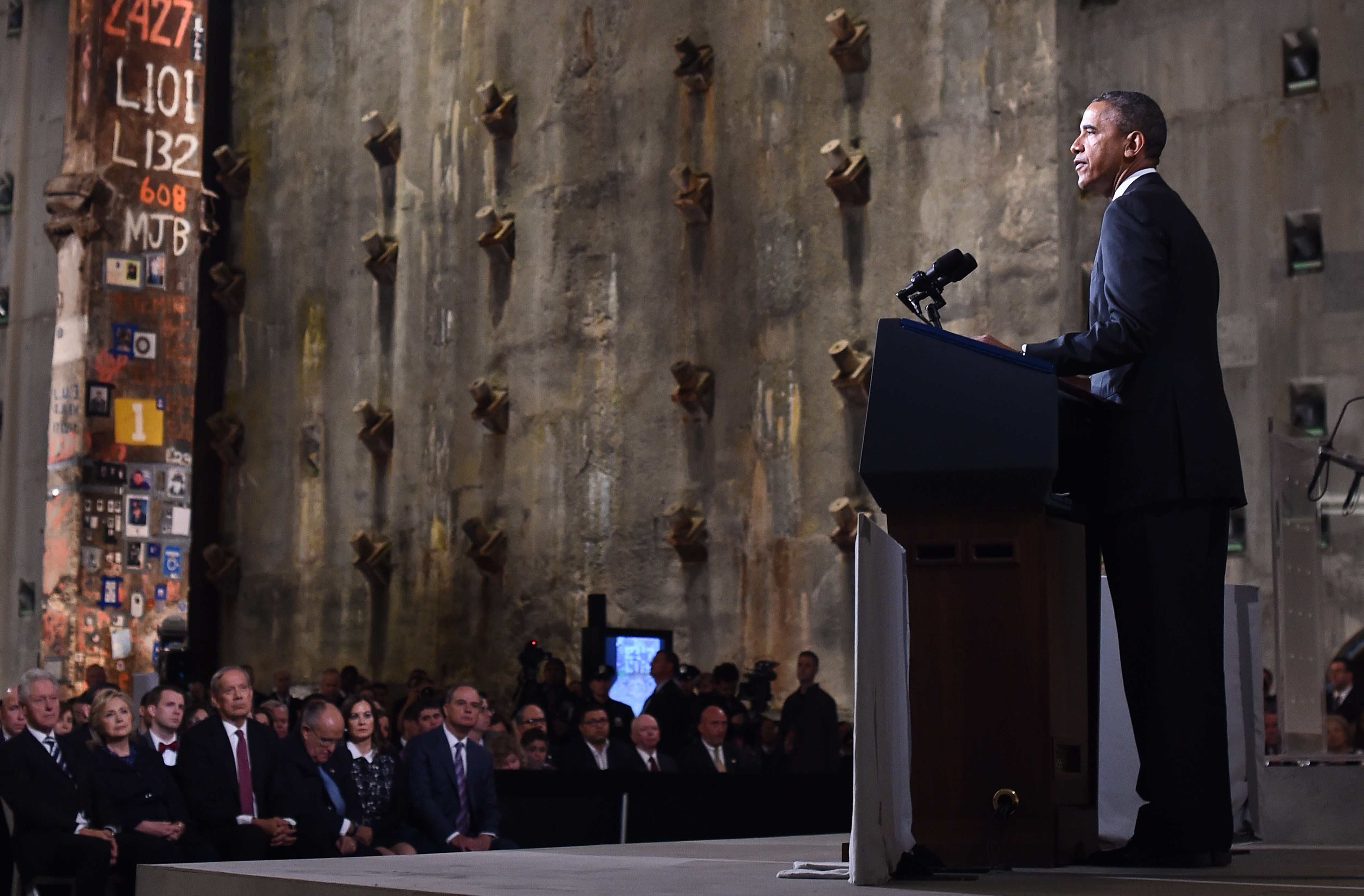 President Obama before the crowd (JEWEL SAMAD/AFP/Getty Images)