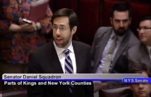 State Senator Daniel Squadron speaking against the ticket legislation. (screengrab)