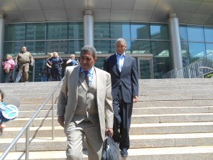 Councilman Ruben Wills walking outside of the Queens courthouse today. (Photo: Ross Barkan)
