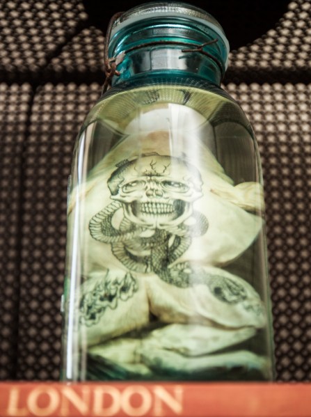A frog in a jar. (Photo by Emily Assiran)