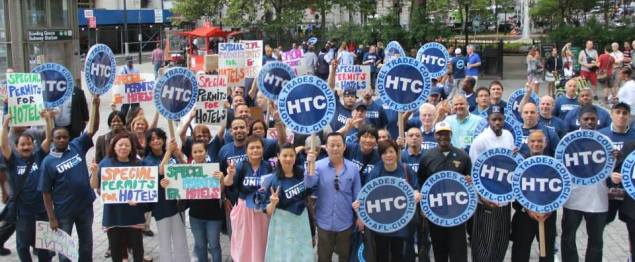 A Hotel Trades Council rally. (Photo: Facebook)