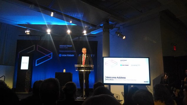 Mayor de Blasio speaking this morning at Internet Week.