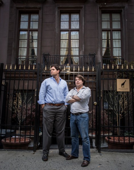 Mr. Brand and Mr. Hucks outside Next Step's Upper East Side office. (Sasha Maslov)