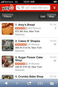 Now searching Yelp is a piece of cake (Yelp).