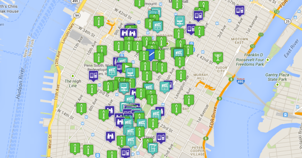"You're going to start seeing a lot more dots here," Mr Bino says, looking at a map of Israeli startups in NYC. (Screengrab via IsraeliMappedInNYC)