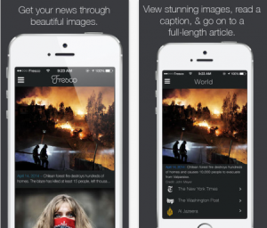 Fresco lets you browse images, and then click on a photo to learn more about the story it represents. (Screengrab: iTunes)
